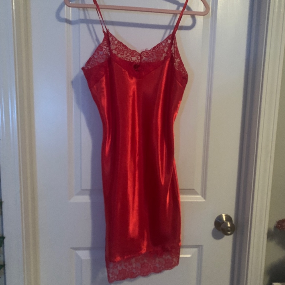 Red silk dress